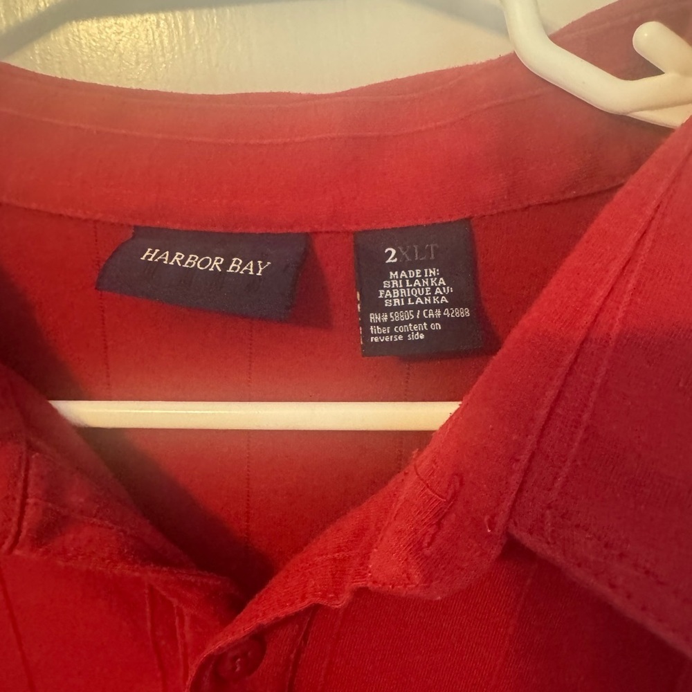 Harbor Bay Red Women's Button Down Shirt - Picture 2 of 10